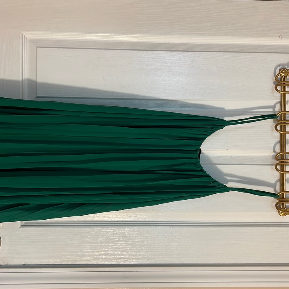 Emerald green light flowy dress
